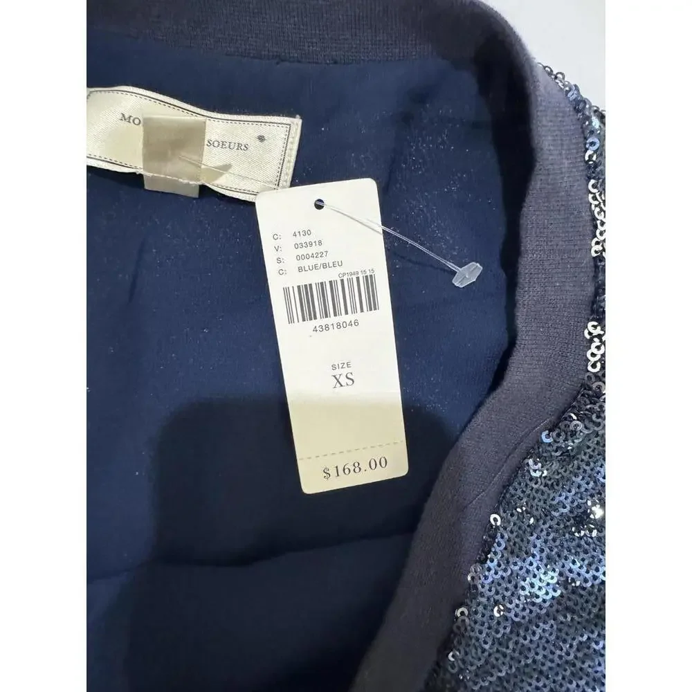 NWT Anthropologie Moulinette Soeurs Blue Silver Sequin Short Mini Dress Size XS - Picture 7 of 9